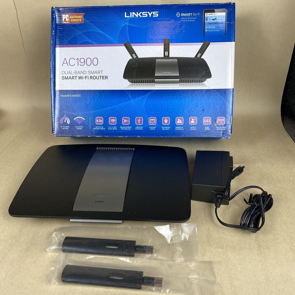 Linksys AC1900 Dual‎ Band Smart Wi-Fi Router Open Box *Missing One Antenna* READ